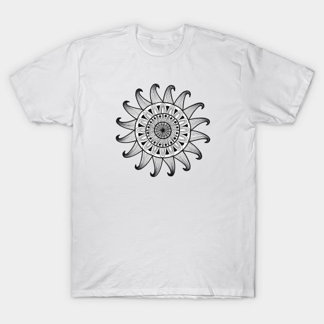 Sun Mandala T-Shirt by calenbundalas